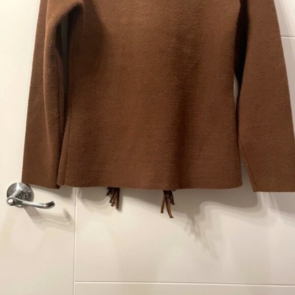 Anthropologie Chocolate Fringe Blazer - Picture 11 of 16